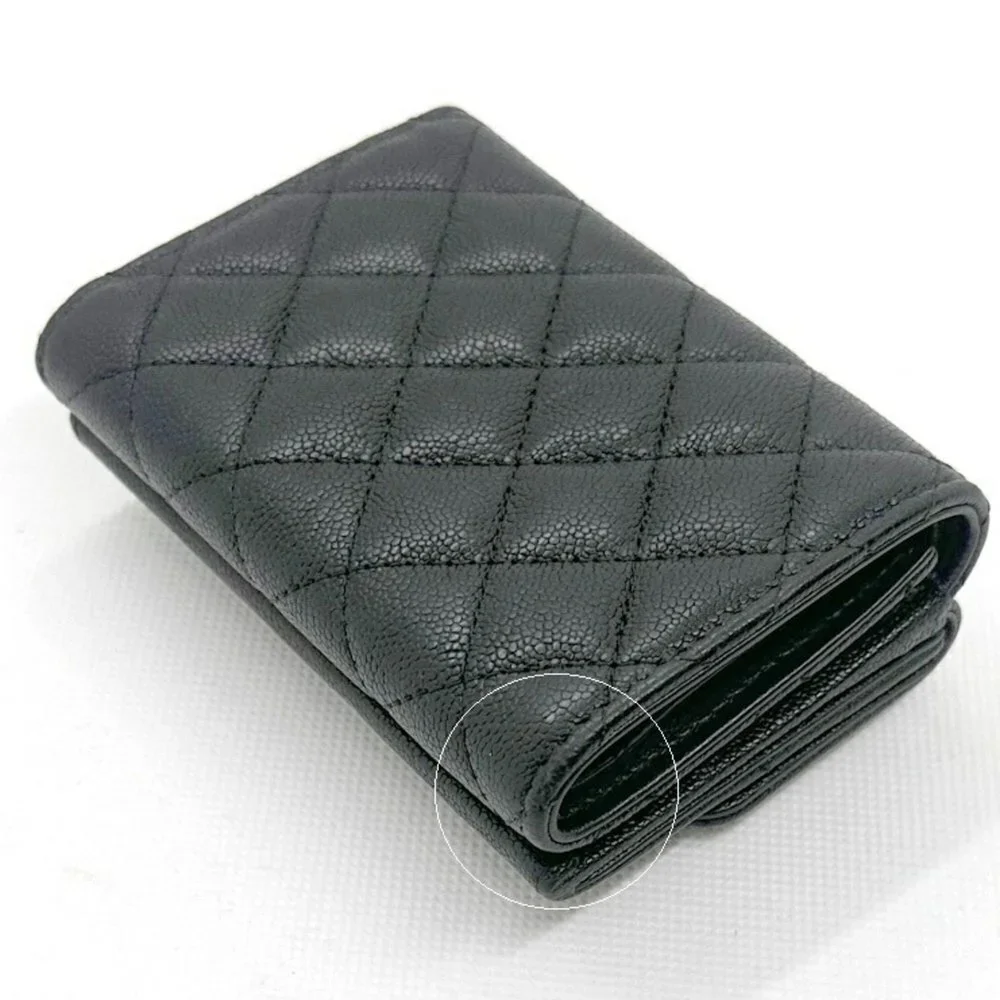 CHANEL Black Caviar Leather Wallet